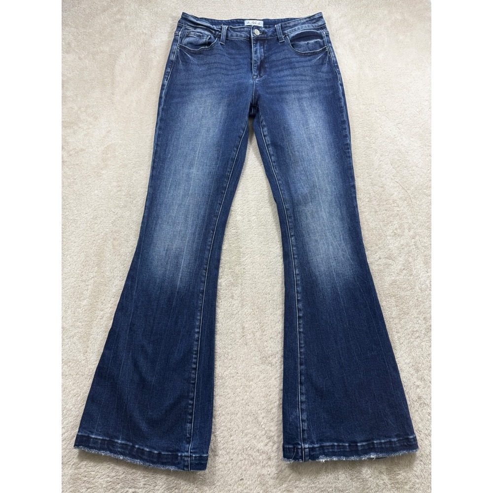 Bailey Made Womens Flare Stretch Dark Wash Blue Jeans 13 Meas: 31x33